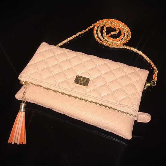 "Marc b. LONDON" Chain Clutch - Dirty Peach - Picture 1 of 4